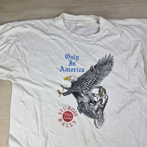 Vintage 1995 Only in America 55th Black Hills Sturgis Rally Shirt Size Large - Picture 2 of 9
